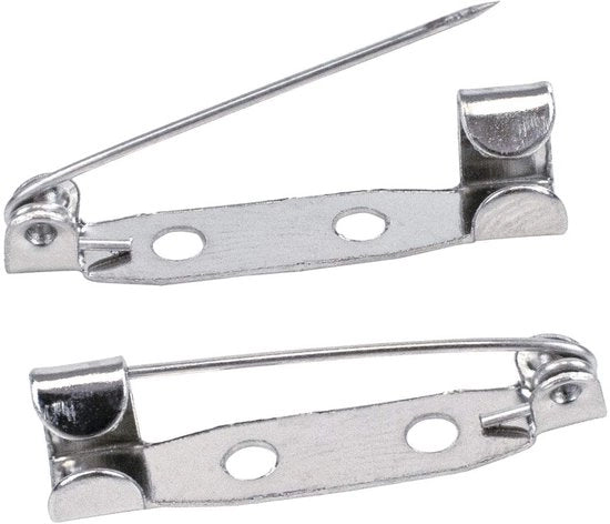 Brochespigli 100 pezzi - Chiusura sicura - 25 mm - Badgepennelli - Creatività per ricamo - Produzione di accessori - Utilizzo multifunzionale