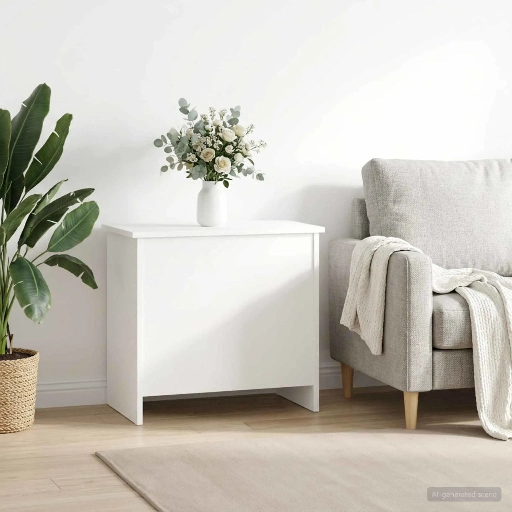 Cassa di stoccaggio Bianco 60 x 40 x 50 cm Legno ingegnerizzato 8011251