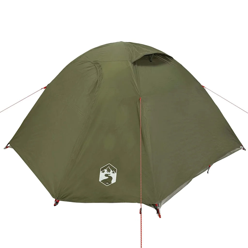 Tenda da Campeggio | Tenda Familiare a Cupola 3 Persone Verde Oliva Impermeabile