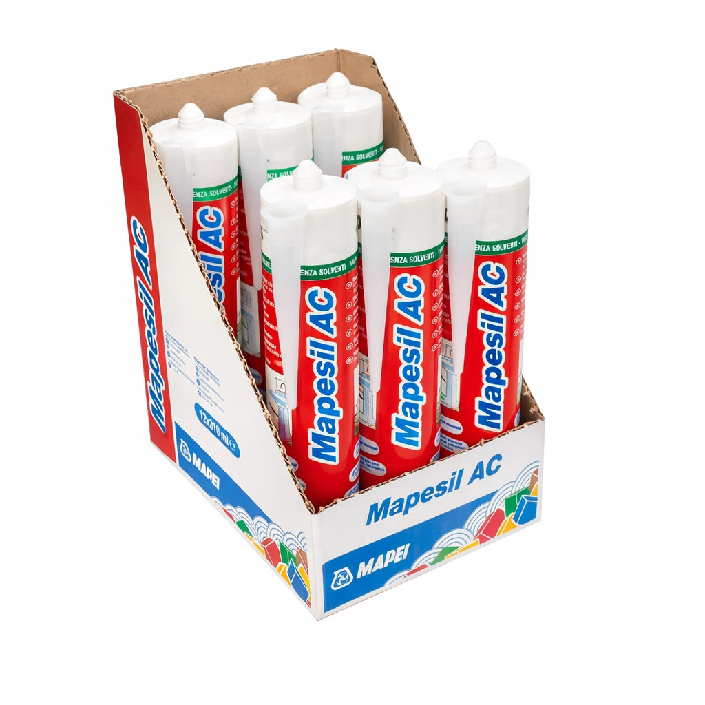Mapei mapesil ac silicone acetico elastico resistente alla muffa 310 ml 6 pezzi *** colore- sabbia vulcanica - 149, c...