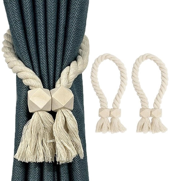 Set di Corda Magnetica per Tende - 2 pezzi - Lunghezza 55cm - Stile Boho - Grande Potenza di Attrazione - Design Moderno