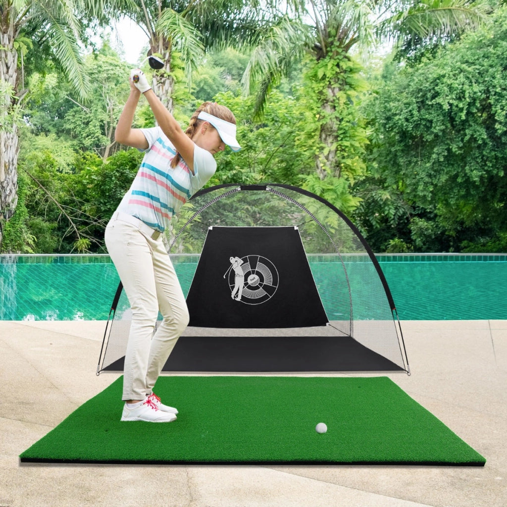 Tappetino da golf standard realistico, Tappetino con manto erboso sintetico 3 tee di golf 2 posizioni per tee-Golf