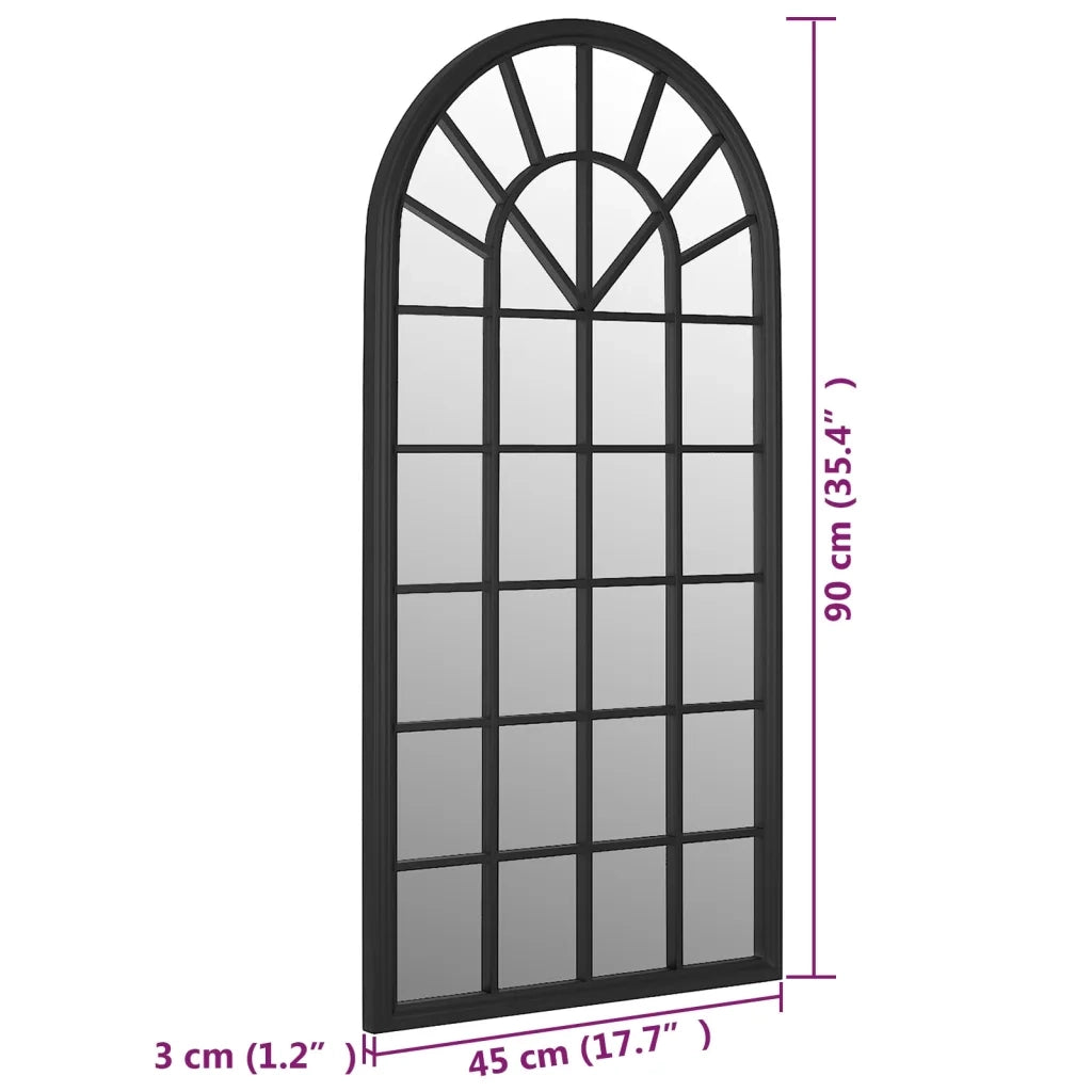 Specchio-Specchio DecorativoNero 90x45 cm Ferro per Uso Interno