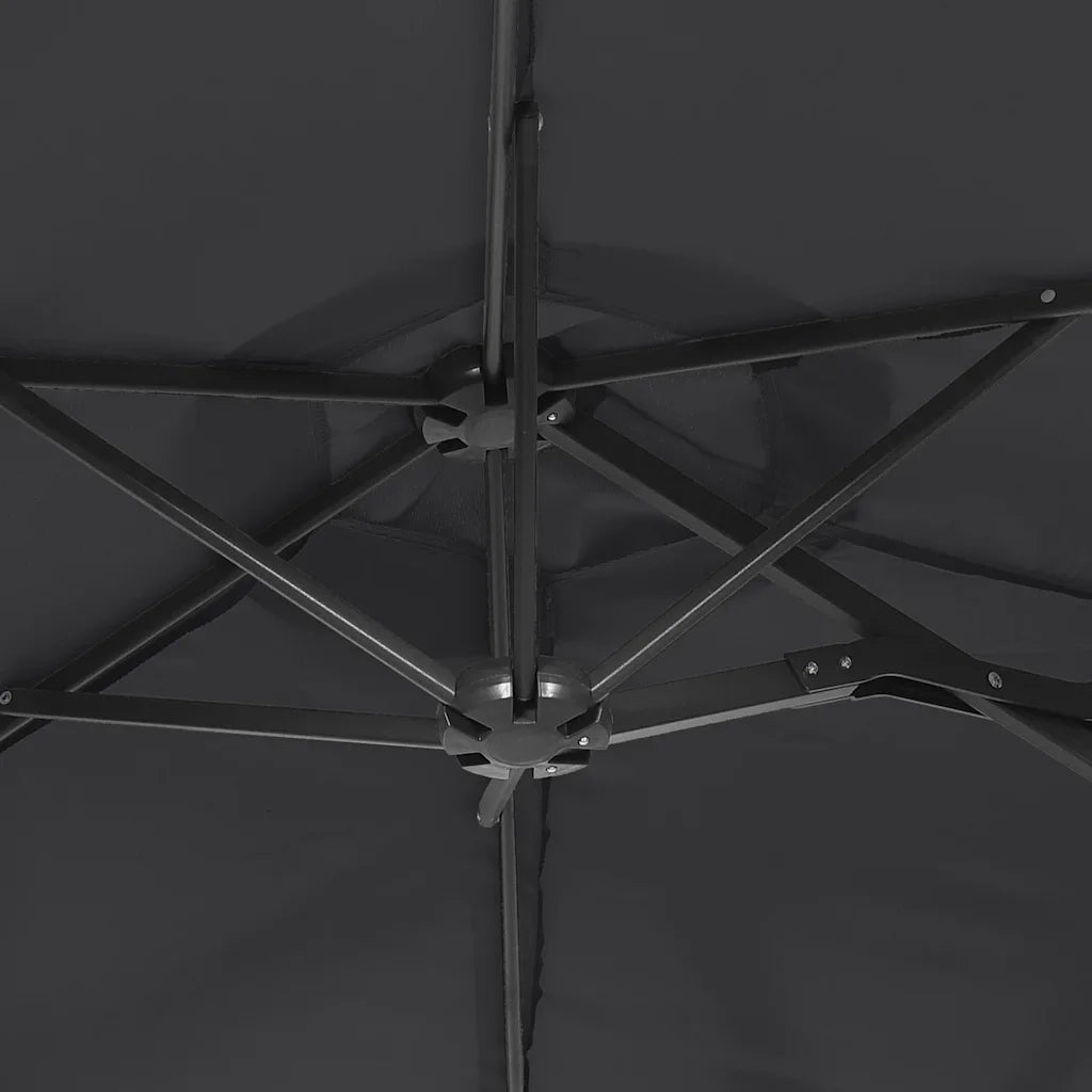 Ombrellone a Doppia Testa Nero 316x145 cm 362967