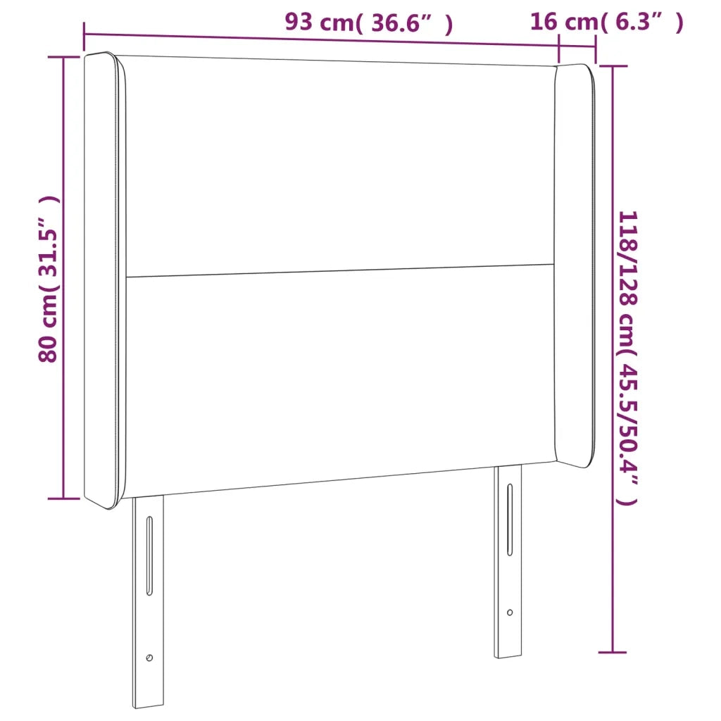 Testiera ad Orecchio Tortora 93x16x118/128 cm in Tessuto 3119286