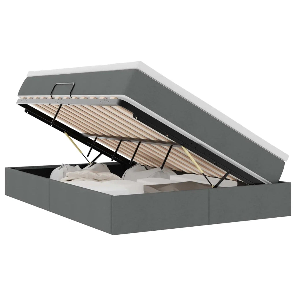 Letto con contenitore e materasso Grigio scuro 140 x 190 cm 3370225
