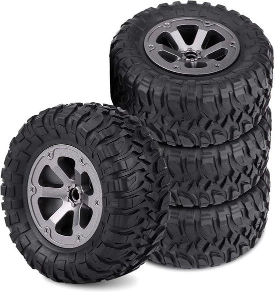 Set di 4 pezzi di gomme per RC 1-16 crawler, accessorio militare per auto.