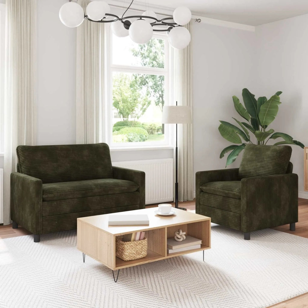 Set di divani 2 pcs Verde Poliestere 3417057