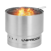 Braciere da esterno in acciaio inox con griglia 55 x 55 x 48 cm acciaio inox PU PVC nero e argento 14_0008436