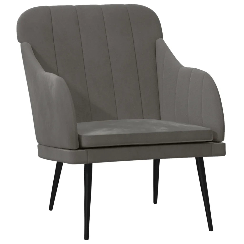 Poltrona-Divano Sedia-Poltroncina Grigio Scuro 63x76x80 cm Velluto 830464