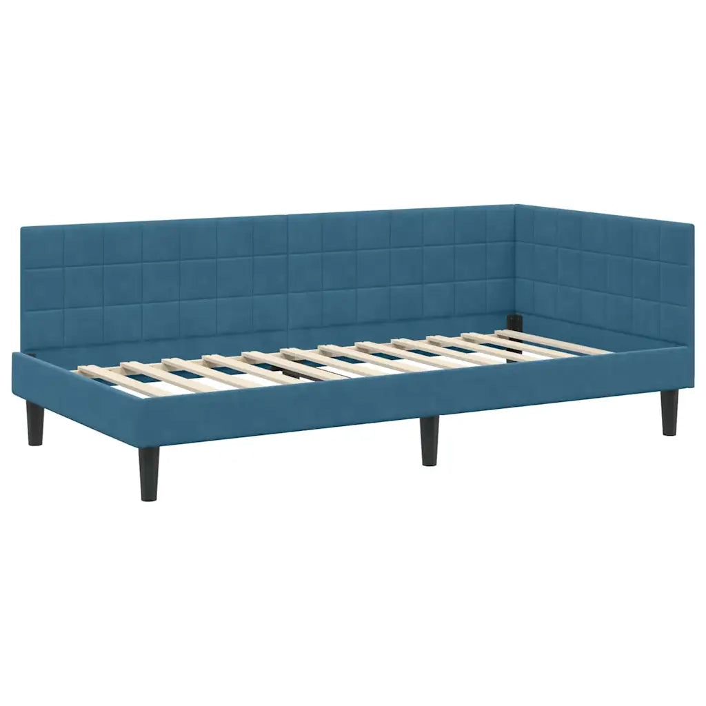 Struttura Letto Angolare con Materasso 2 pcs Blu Velluto 3393967