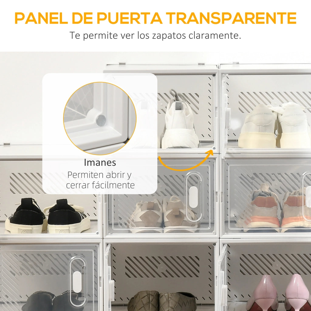 Armadio per scarpe modulare con ante magnetiche ¨C zephmum ¨C trasparente 28x36x21 cm