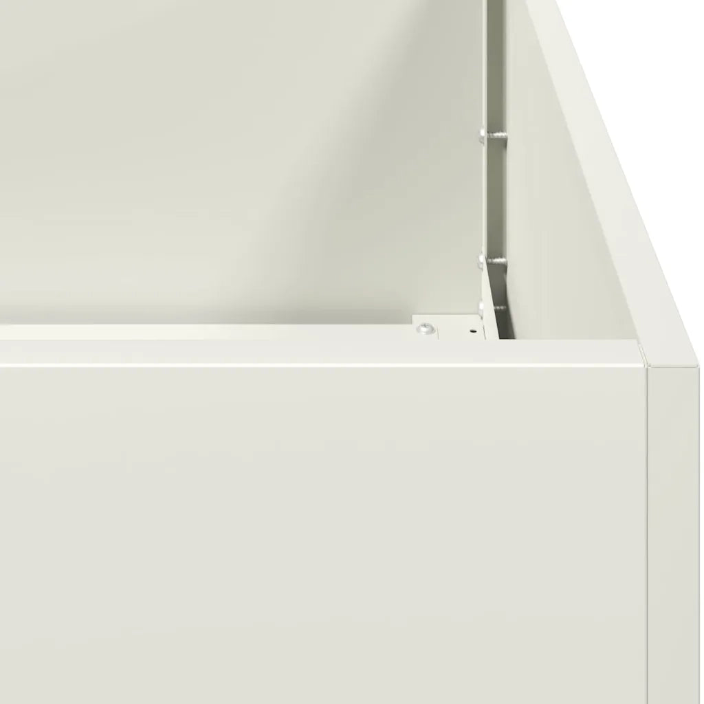 Fioriera | Cassetta per fiori | Vaso Bianca 200x40x40 cm in Acciaio Laminato a Freddo