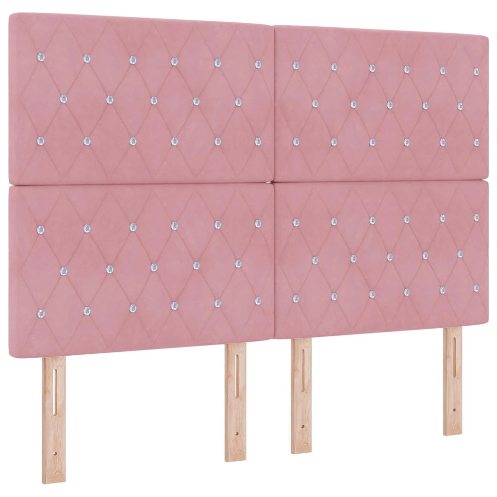 Letto a molle con testiera Rosa 160 x 200 cm Velluto 3344890