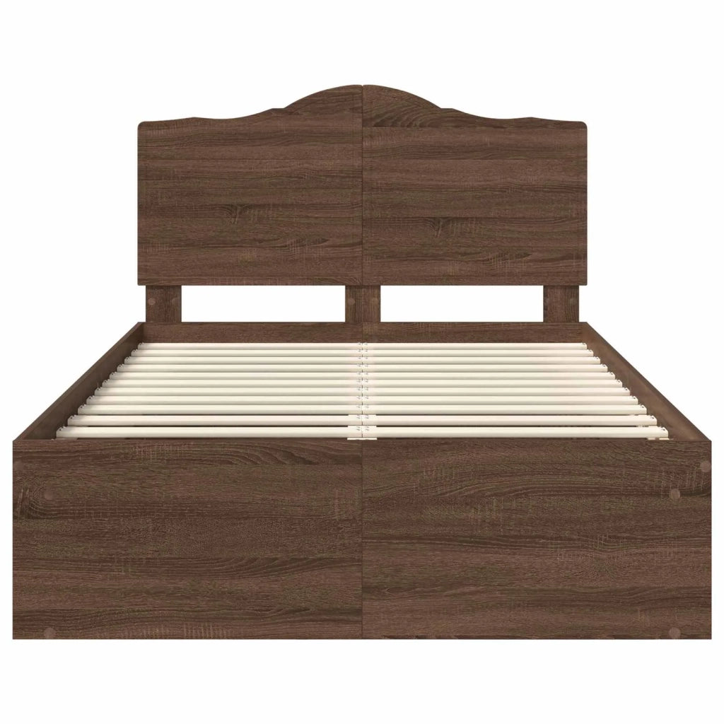 Letto matrimoniale | Letto per adulti | Struttura del letto Rovere Marrone 120 x 200 cm Pino massello
