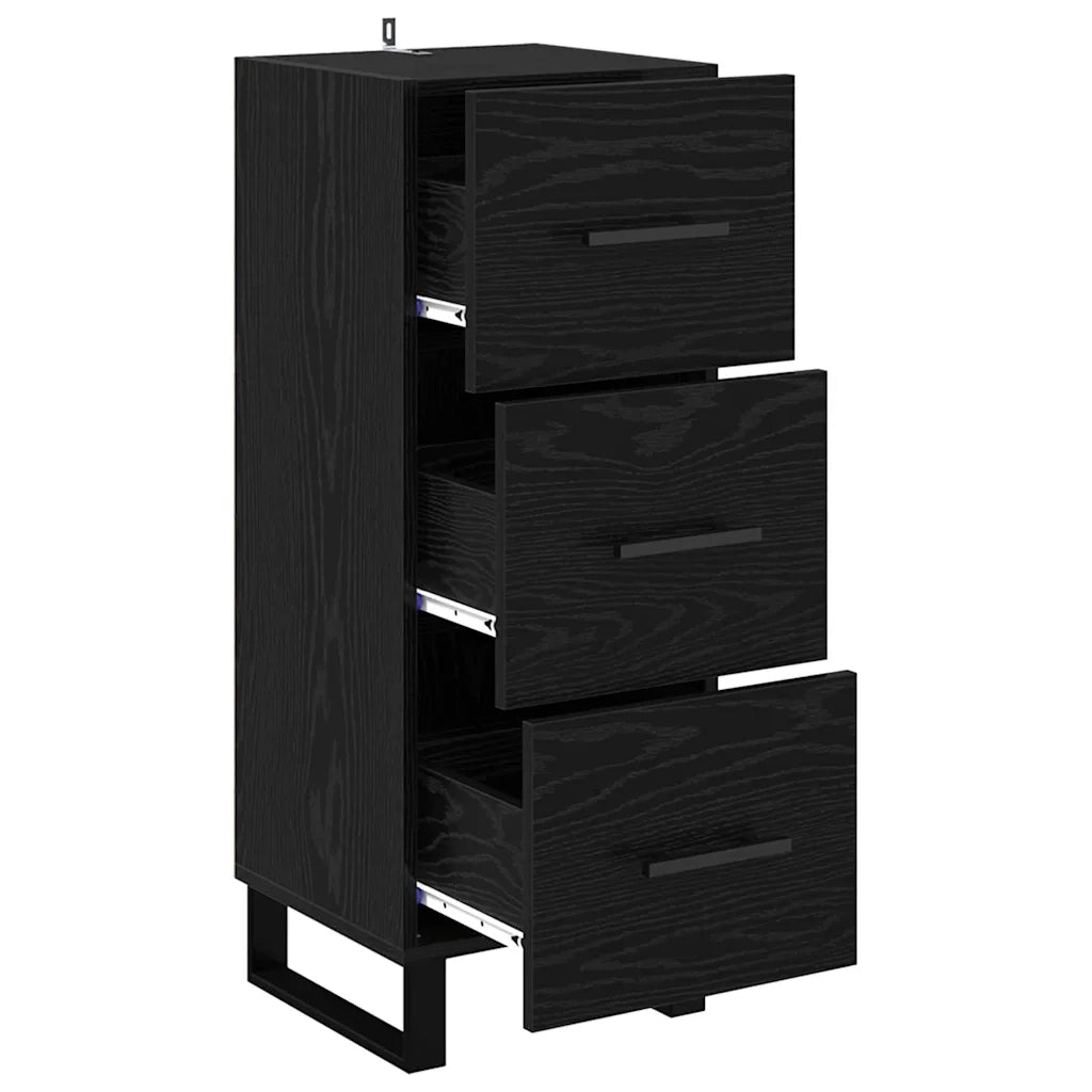 Credenza con Cassetto-Buffet-Armadio da cucina Rovere Nero 34,5 x 34 x 90 cm
