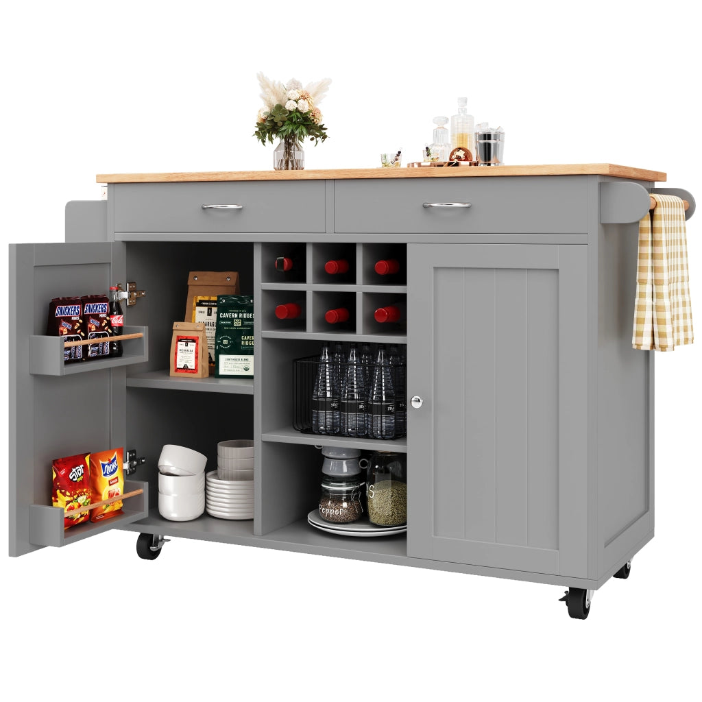 Tavolo da Pranzo Multifunzionale con Vano Contenitore ¨C MINIMAL ¨C Effetto Legno Grigio 102x45x92cm