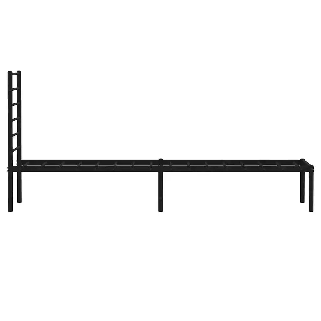 Letto singolo | Letto per adulti | Giroletto con Testiera in Metallo Nero 107x203 cm