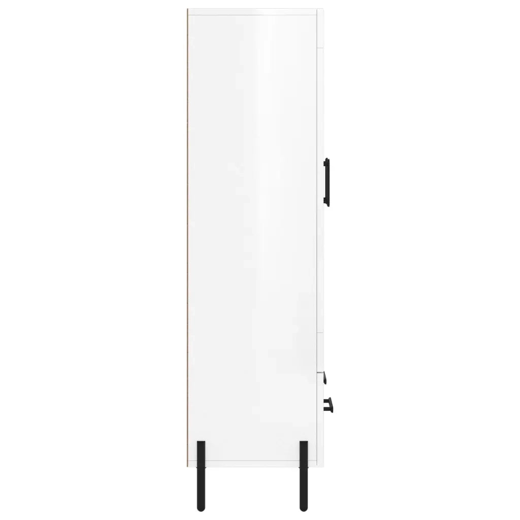 Credenza-Buffet-Armadio da cucina Bianco Lucido 69,5x31x115 cm in Legno Multistrato 261089