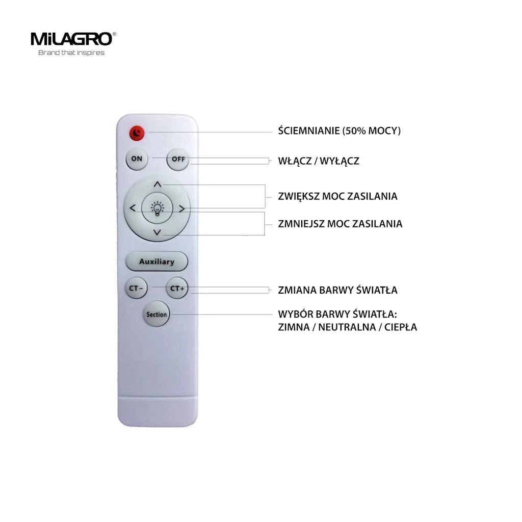 Plafoniera LED Siena Milagro 25W 2500lm CCT telecomando