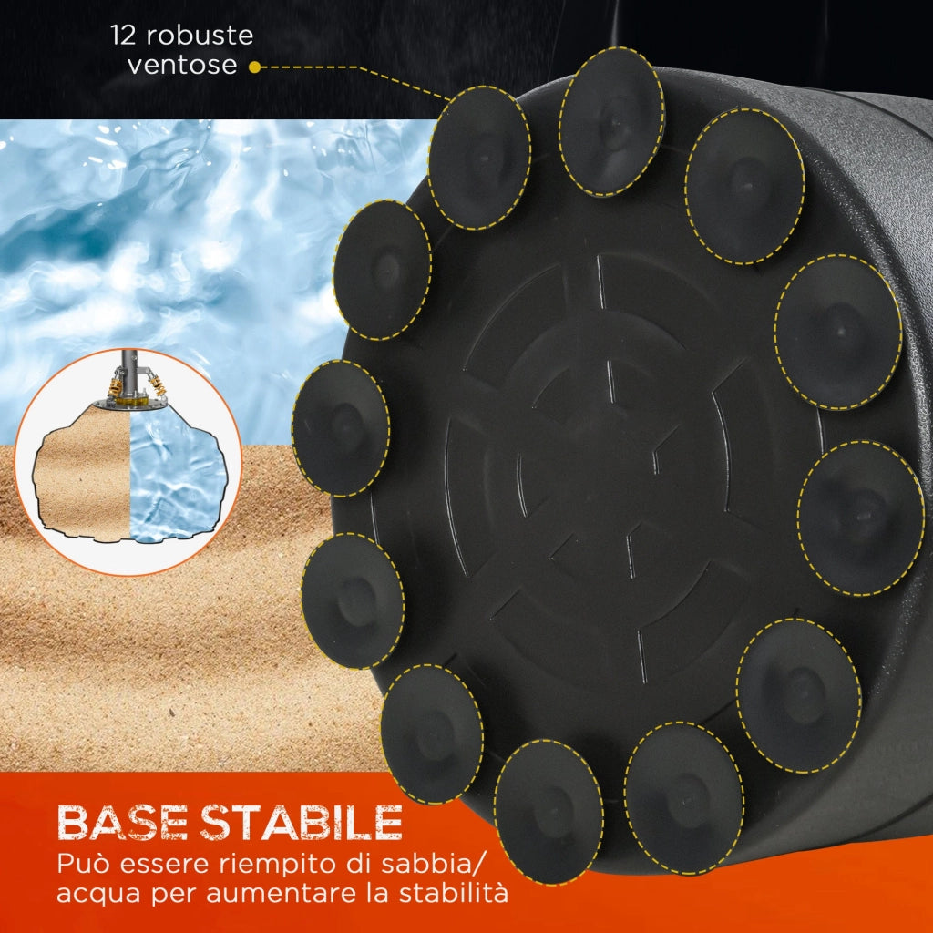 Sacco Boxe da Terra Autoportante con Base Riempibile Ø50x170 cm Nero