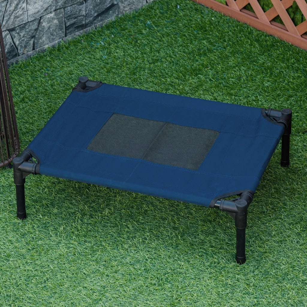Letto per Cani Gatti Portatile con Zona a Maglia e Tela Oxford ¨C zephmum ¨C 61x46x18 cm Blu