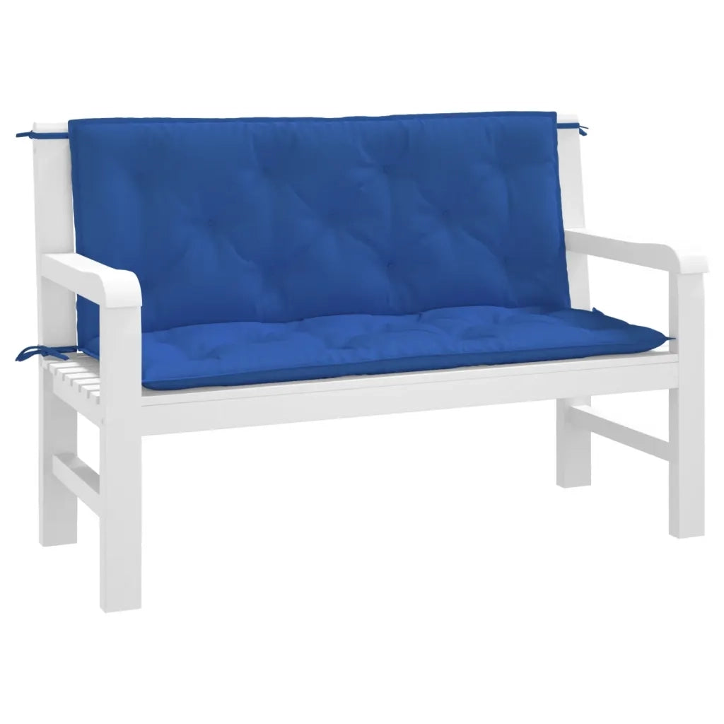 Cuscini per Panca 2 pz-Set di 2 Cuscini per panchina Blu 120x50x7 cm in Tessuto Oxford