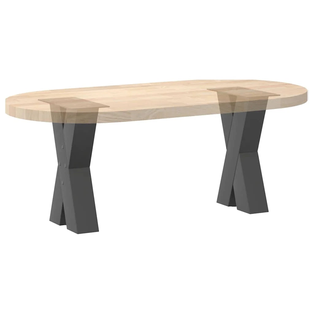 Set di 2 gambe regolabili per tavolino da caffè a forma di X 38 x 42 cm design moderno linee pulite acciaio antracite 02_0057226