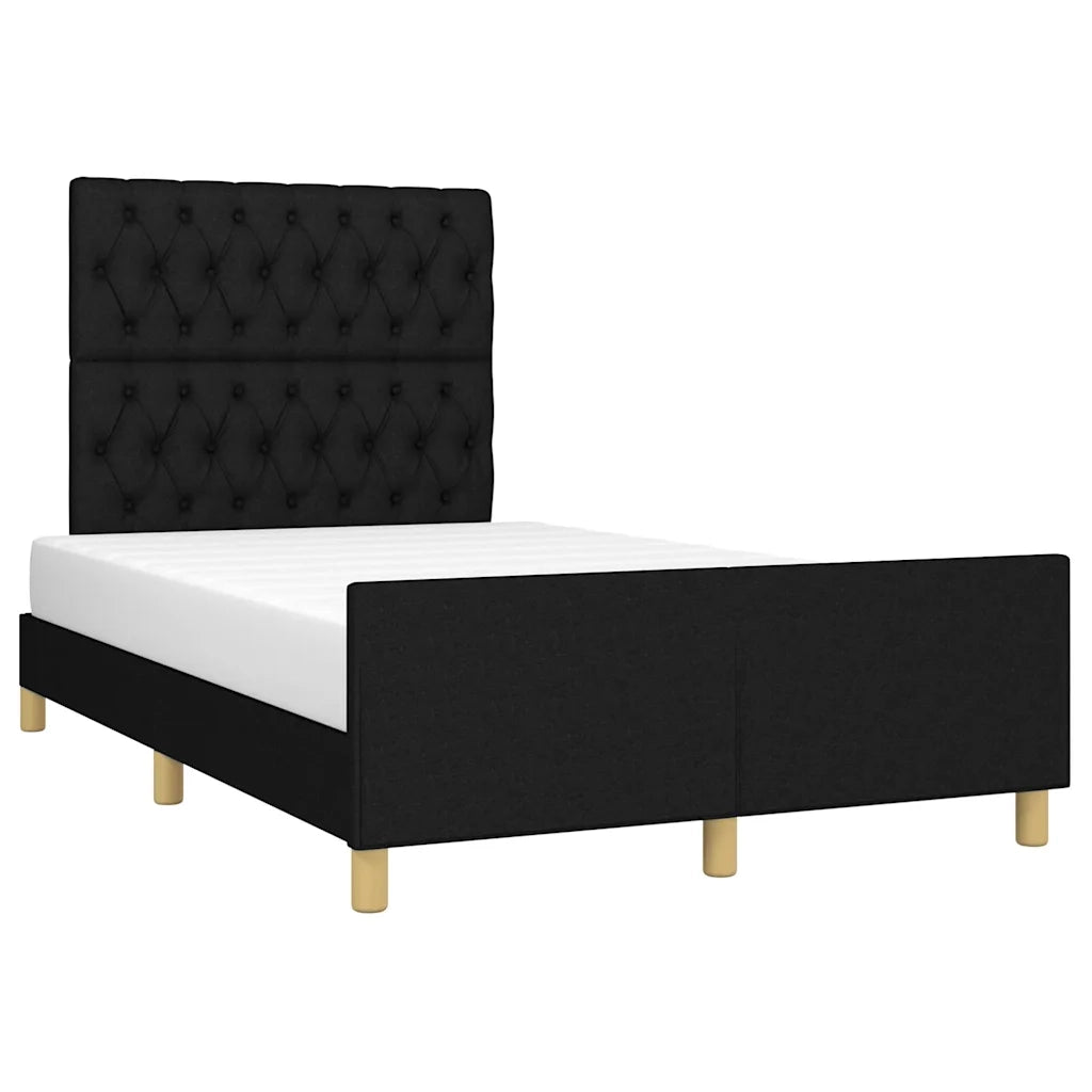 Letto matrimoniale | Letto per adulti | Giroletto senza Materasso Nero 120x200 cm Tessuto