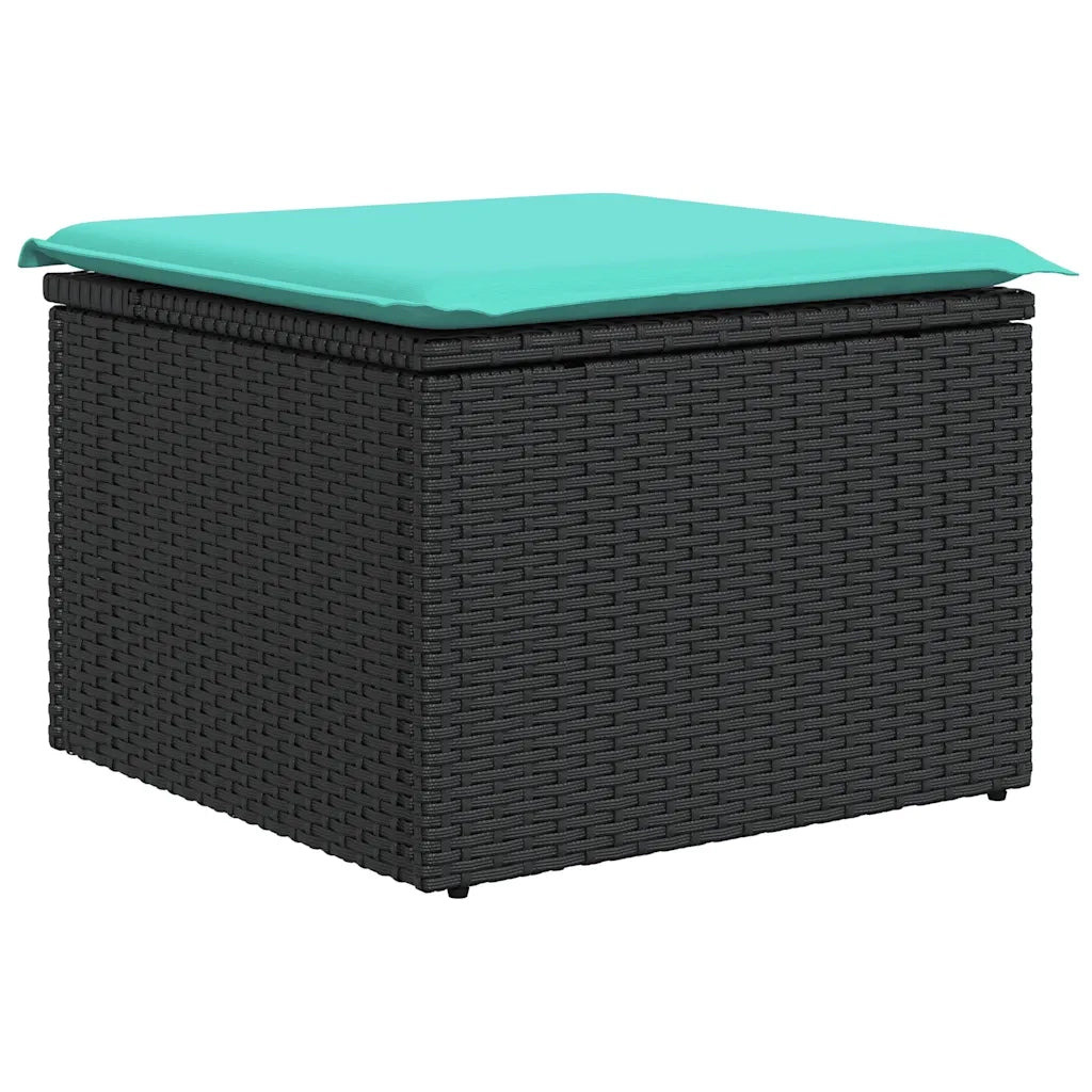 Set Divano da Giardino 6 pz con Cuscini Nero in Polyrattan 3327249