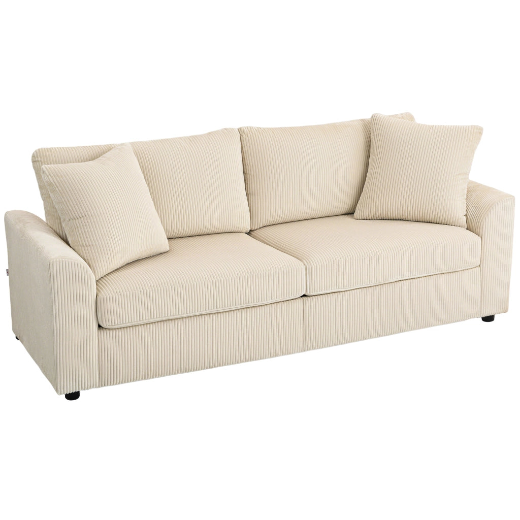 Divano 3 posti in velluto con 2 cuscini ¨C Xylo ¨C 212 cm crema