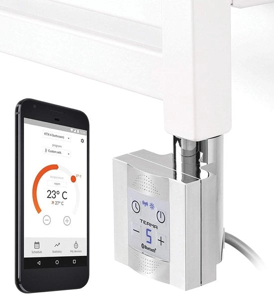 Pattino di riscaldamento per radiatore bagno con controllo tramite app - Elemento di riscaldamento elettrico per radiatore per asciugamani, 800 watt, Cromo