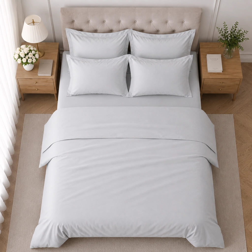 Rotihamo, set Completo Letto Singolo in Cotone, Grigio