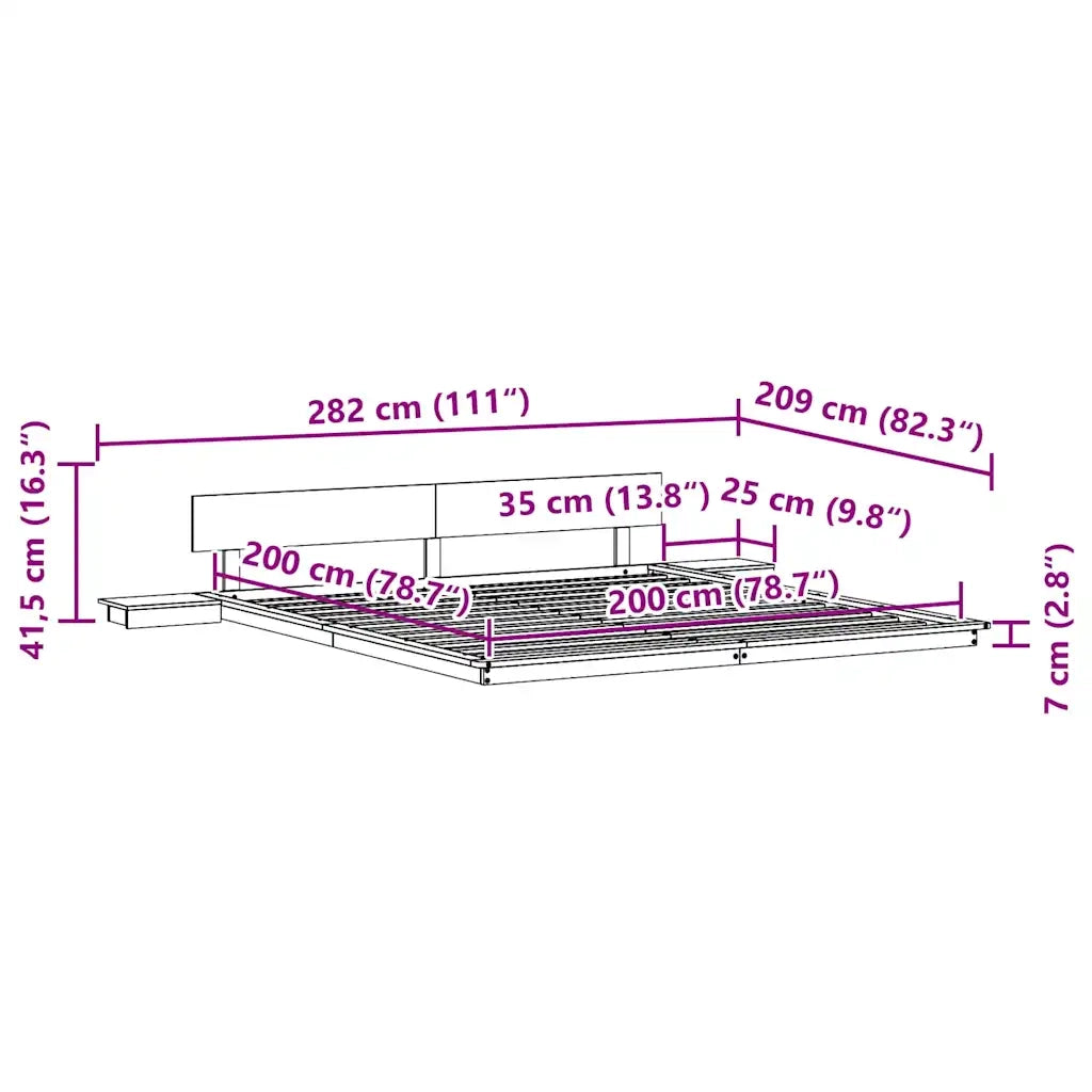 Struttura del letto Marrone 200 x 200 cm legno 872388
