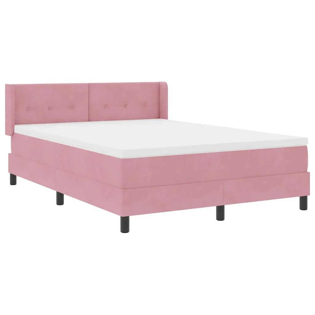 Letto a molle con testiera Rosa 200 x 160 cm Velluto 3341479