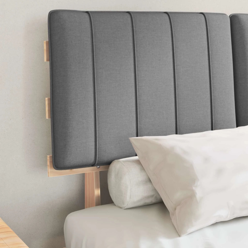 Letto con Testiera Rivestita-Struttura Letto con Testiera Grigio chiaro 120 x 190 cm 619761
