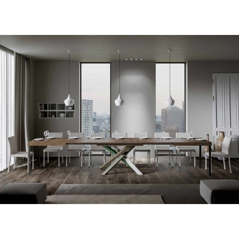 Tavolo allungabile 90x180/440 cm Volantis telaio gambe 4 colori (A) - Noce