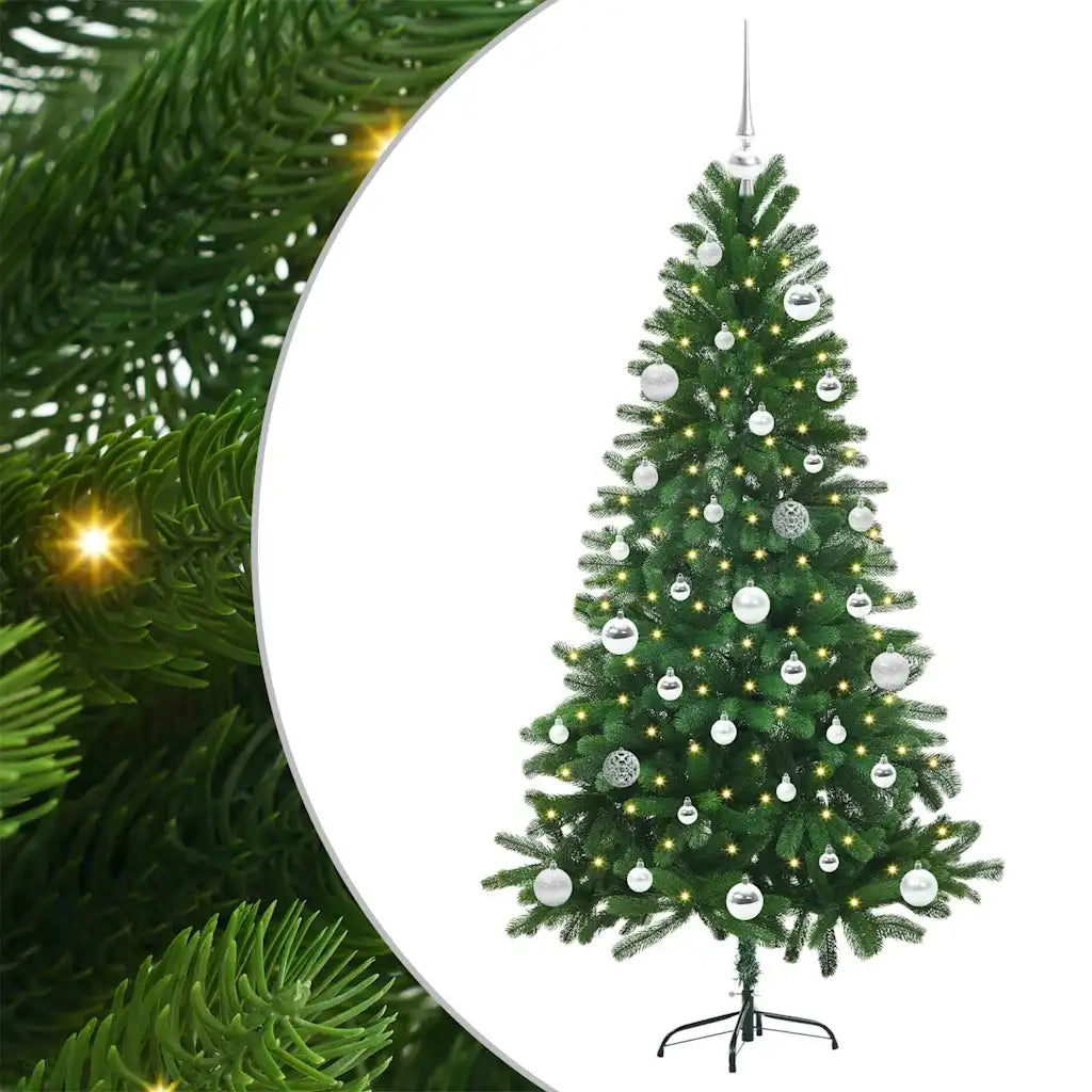 Albero di Natale | Decorazioni natalizie con 150 LED con supporto Verde 150 cm PE