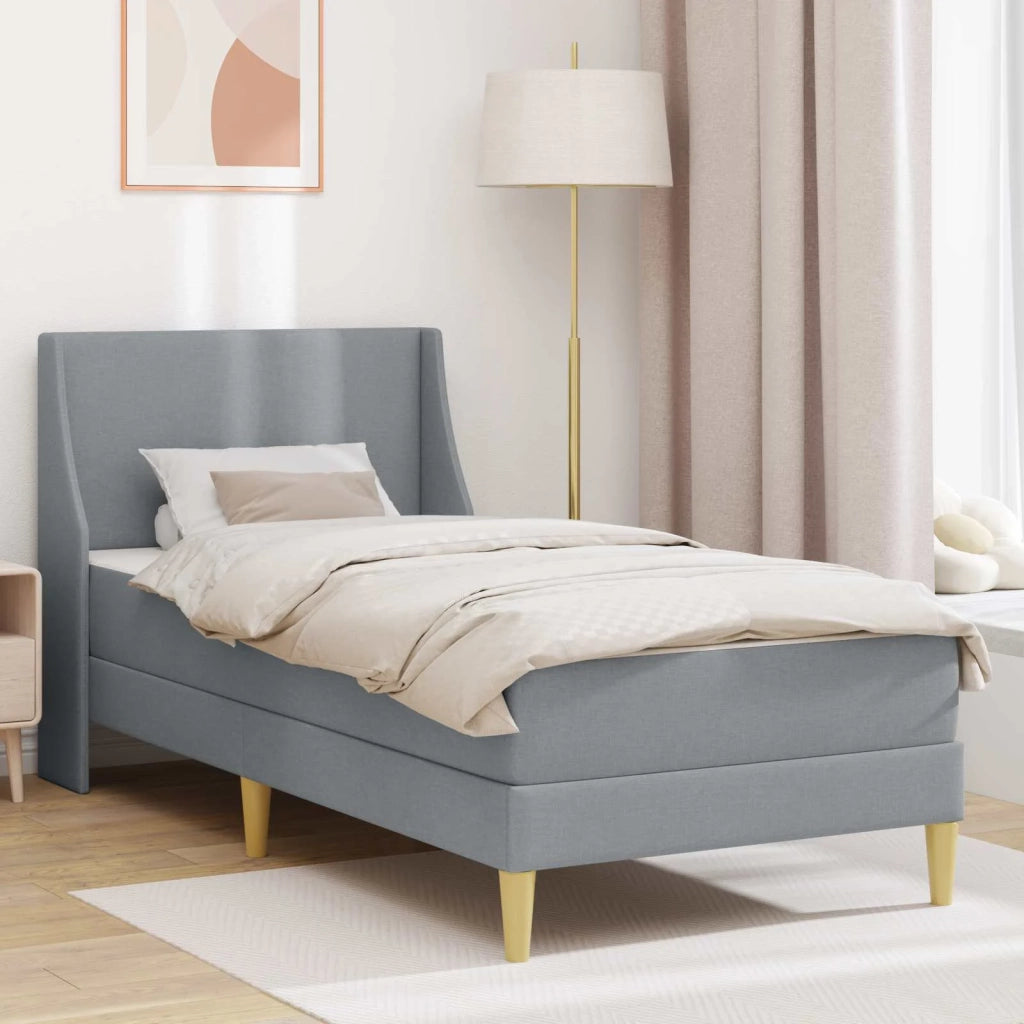Struttura letto con materasso Grigio chiaro 90 x 190 cm Tessuto 3415232