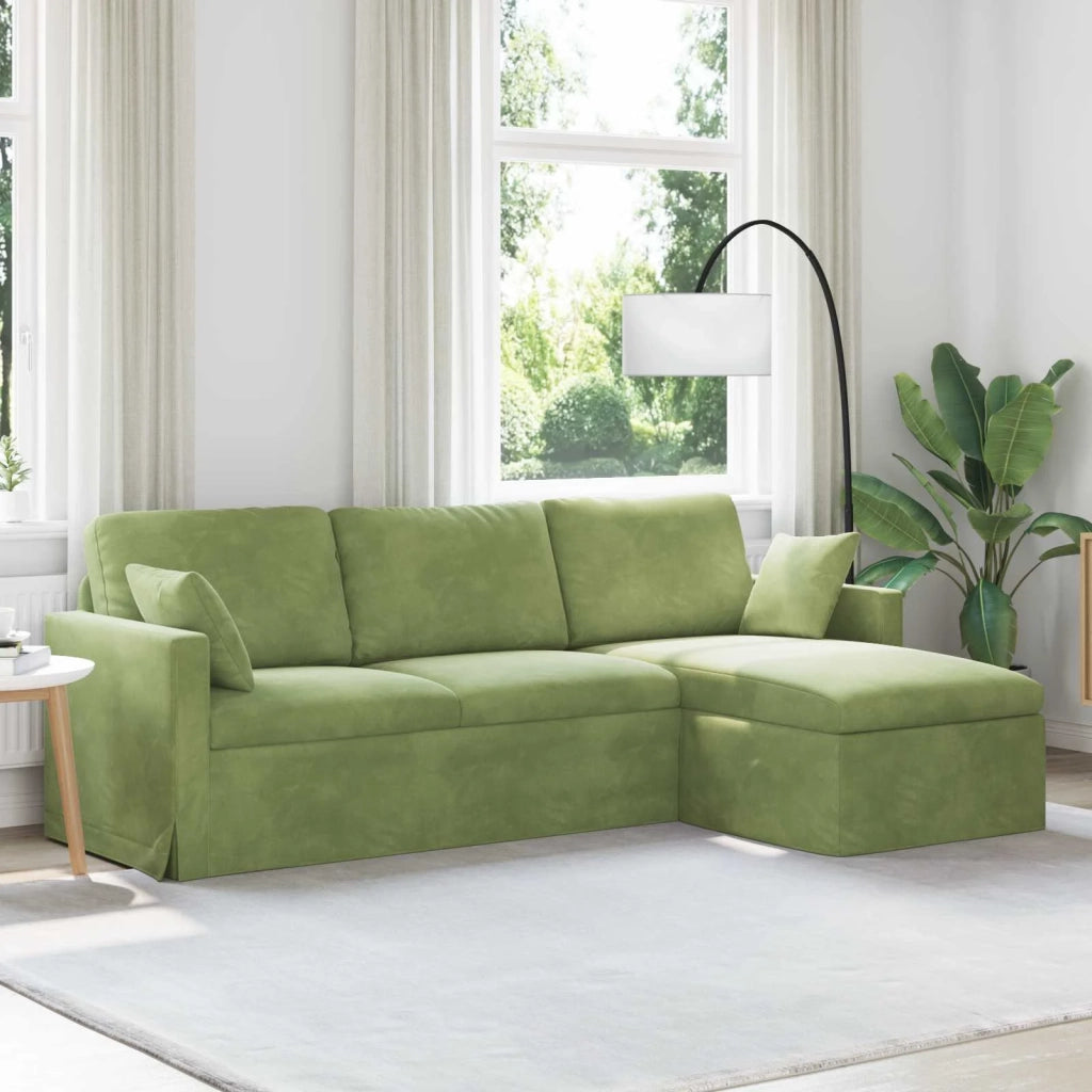 Divano Verde chiaro 228 x 134 x 80 cm Velluto 42024470