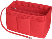 Organizzatore Tas Felt a Mano, Tas Organizer in Tas, Organizzatore Tas a Mano per Borse da 25-40 cm, Raccoglitore Tas per Borse da 25-40 cm (Rosso, Medio)