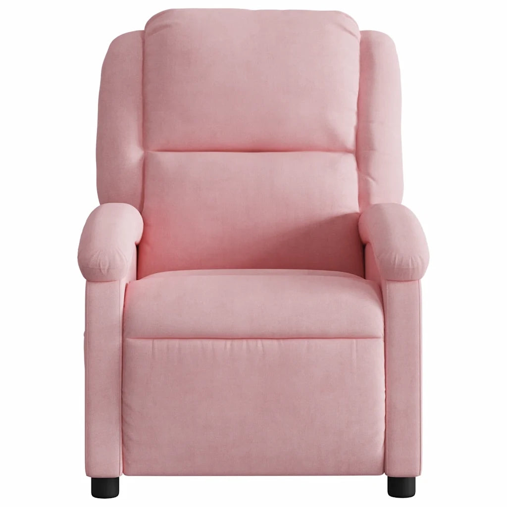 Divano Sedia-Poltrona Reclinabile Rosa in Velluto 787165
