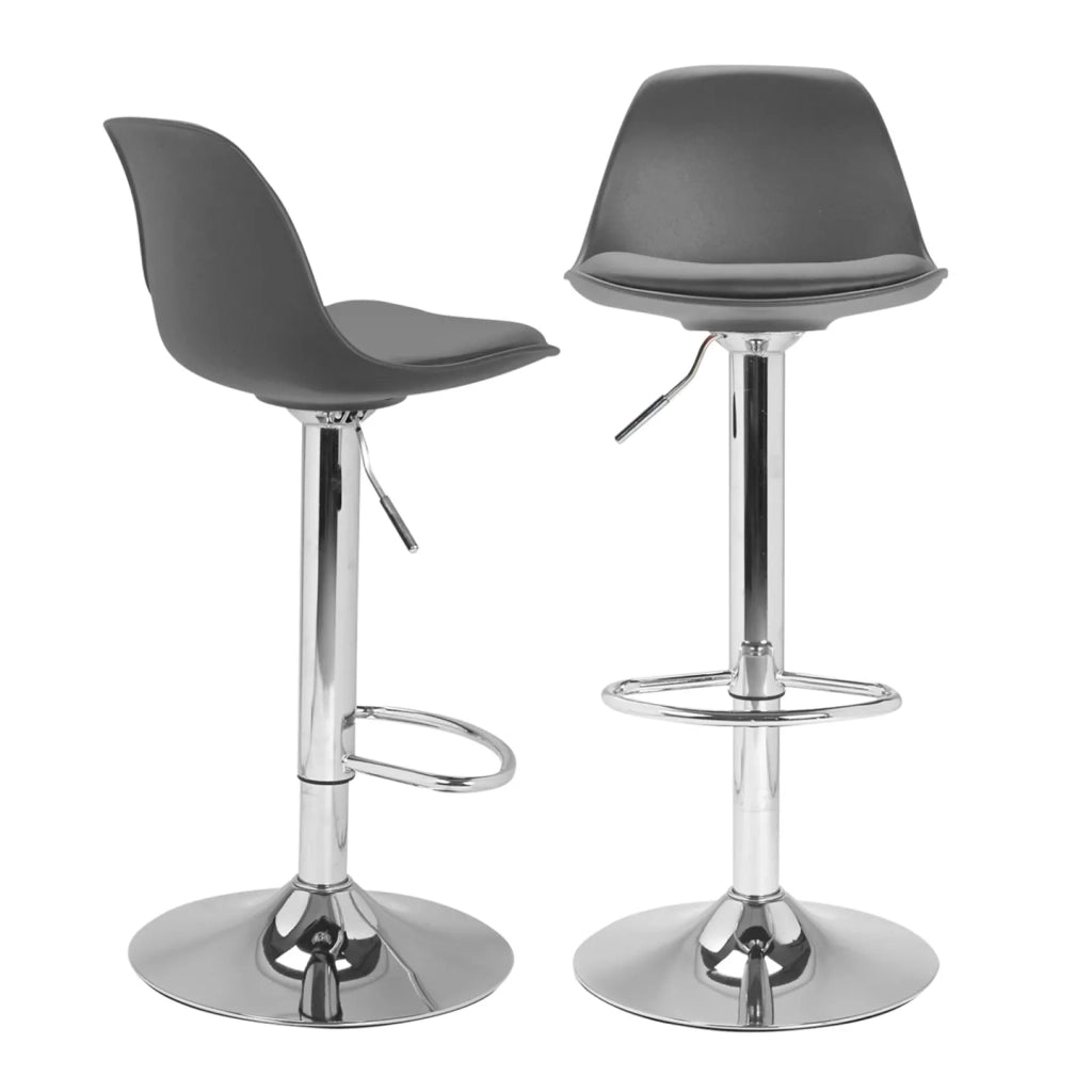 IDMarket - Set di 2 sgabelli da bar design grigio KARL