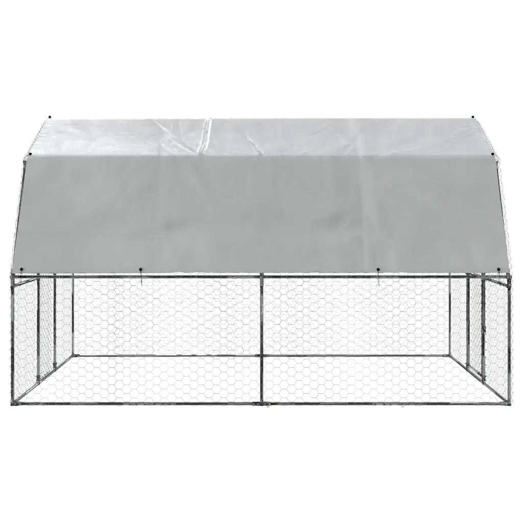 Gabbia per Polli con Tetto e Anta Argento in Acciaio Zincato CFW3328683