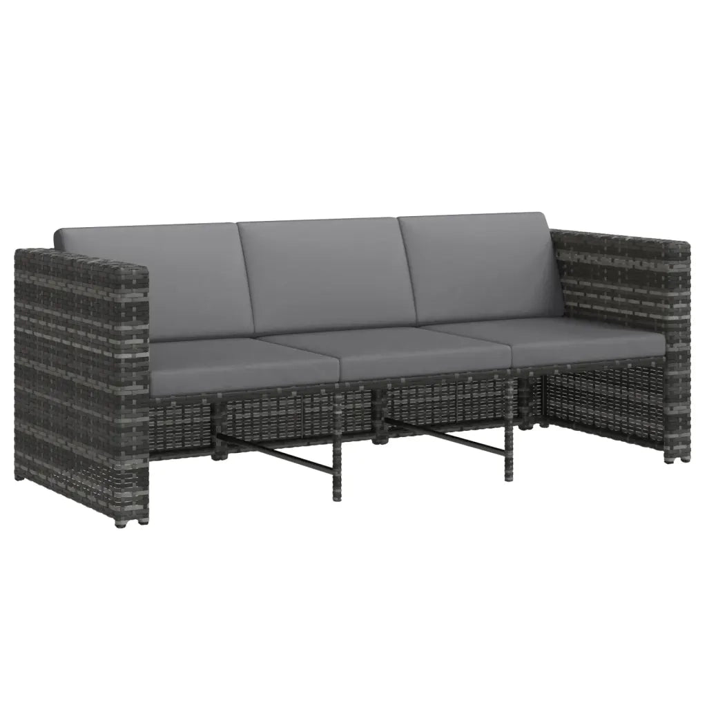 Set Divani da Giardino 4 pz | Set Salotto da Giardino con Cuscini in Polyrattan Grigio