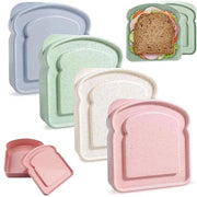 Contenitore a sandwich 4-pack in plastica, forma toast, con chiusura magnetron e resistente a lavastoviglie