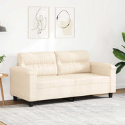 Divano a 2 Posti-Sofa 2 Posti Beige 140 cm in Tessuto Microfibra