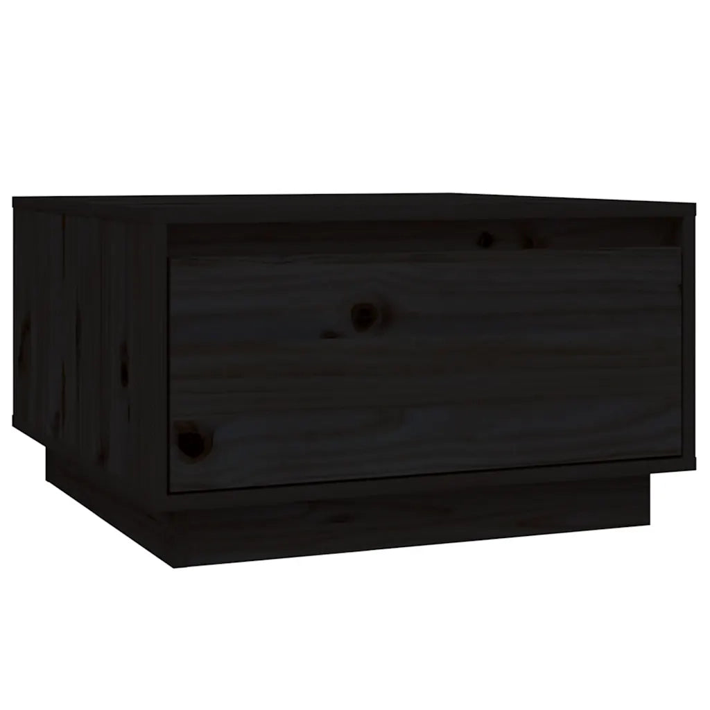 Tavolino da Salotto-Tavolino da soggiorno-Tavolo Nero 55x56x32 cm in Legno Massello di Pino