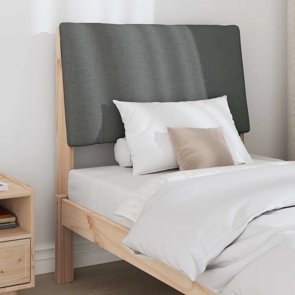 Testiera | Testata imbottita Grigio scuro 80 cm Pino massello