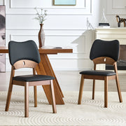 Set di 2 sedie da pranzo con schienale a farfalla, sedie moderne in legno con seduta imbottita, sedie di design per cucina, sala da pranzo e soggiorno